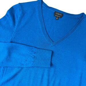 Talbots Womens 100% Pure Merino Wool V-Neck Lightweight Sweater Layering Small